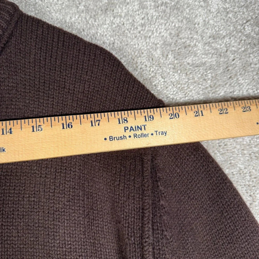 Banana Republic Brown Lambswool Cashmere Mock Neck Button Up Knit Sweater Mens L